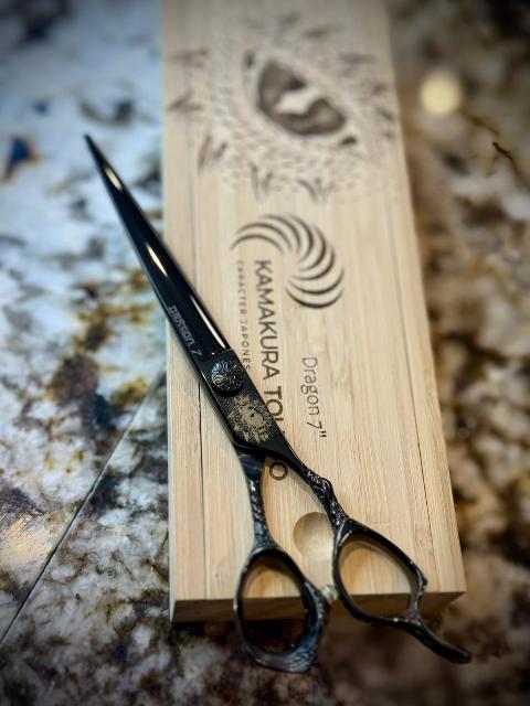 Set de tijeras de peluquería profesional | Kamakura Toledo Dragón 7" - Imagen 5